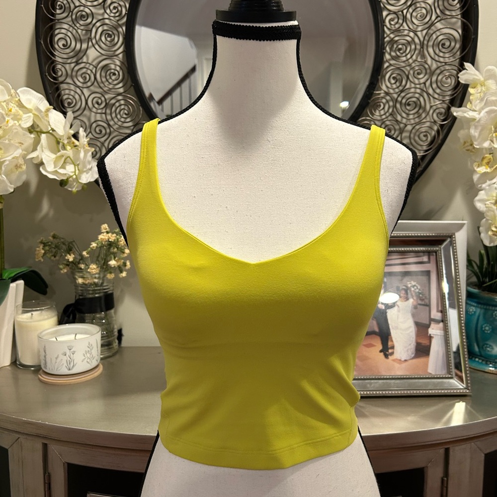 lululemon athletica Bright Yellow Cropped Scoop Tank